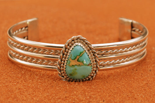 Bracelet manchette-turquoise sierra bella-bijoux amerindiens-style navajo-argent sterling-cadeau-unique