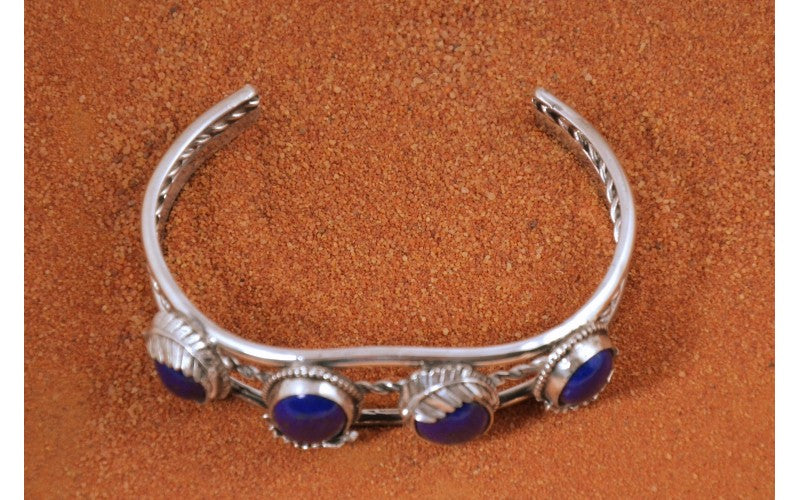 Bracelet lapis lazuli-femme et homme-argent 925/1000-bijoux amerindiens-idée cadeau-artisanat-style navajo