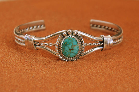 Bracelet femme-turquoise-sonora gold-bijoux amerindiens-style navajo-argent sterling-cadeau-unique