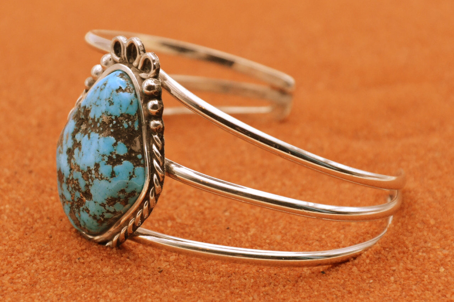 bracelet femme-turquoise kingman-bijoux amerindiens-argent 925/1000-idée cadeau-style navajo-fait main