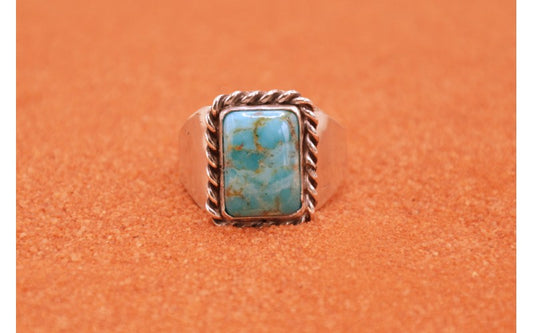 bague homme-chevaliere-argent 925/1000-turquoise-idée cadeau-bijoux amérindiens-artisanat-style navajo