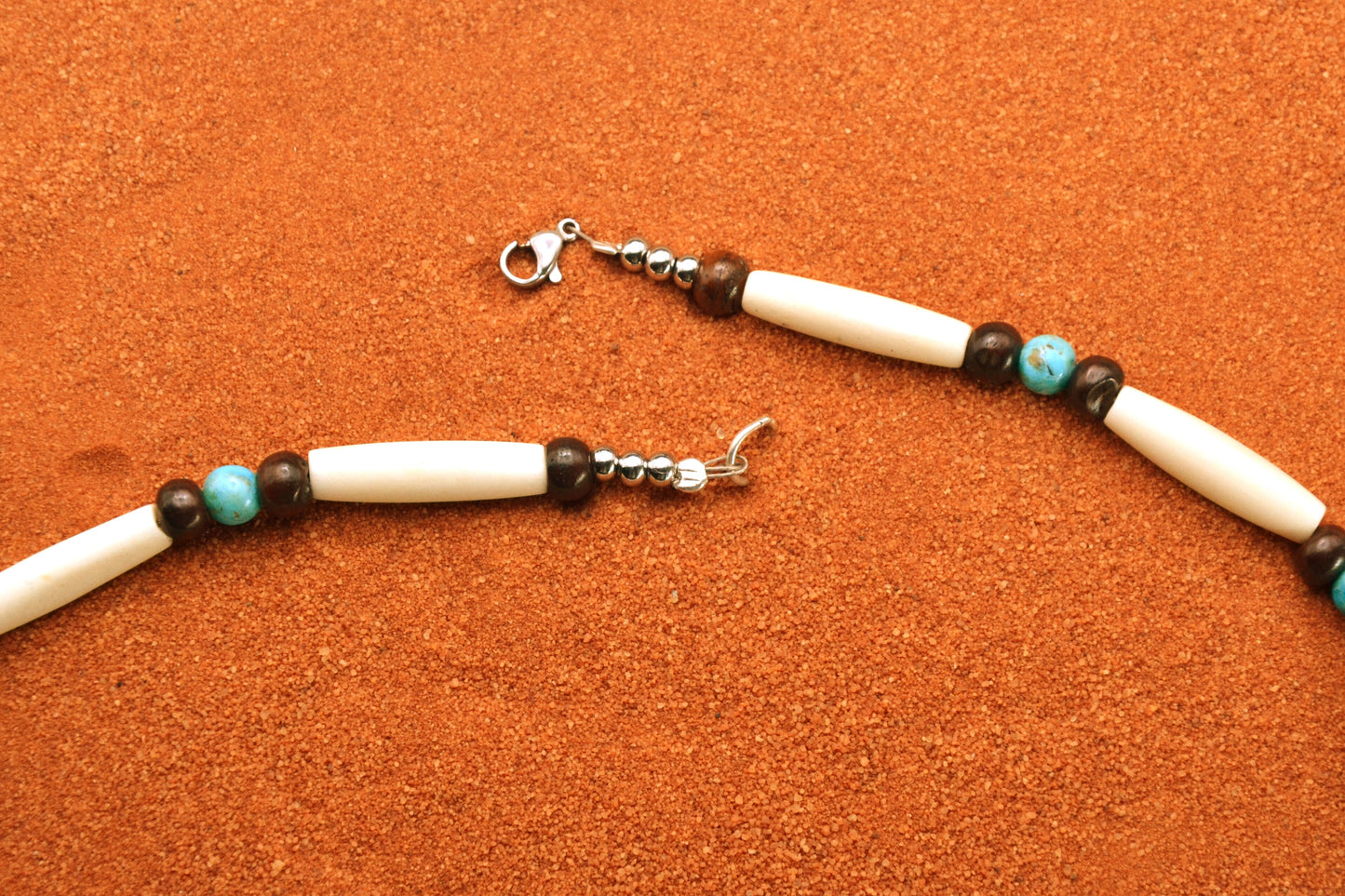 Collier amerindien-pour homme-turquoise kingman-argent sterling-style navajo-cadeau
