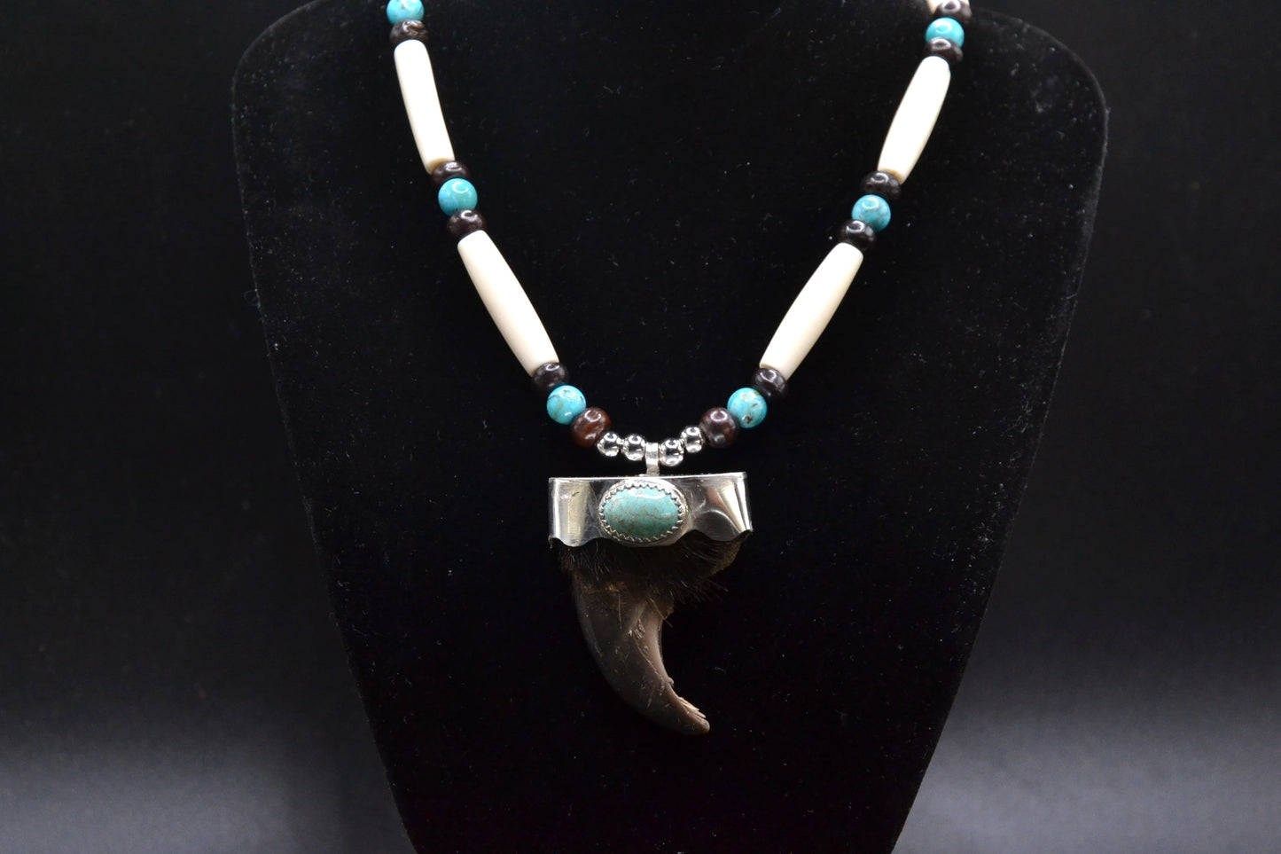 Collier amerindien-pour homme-turquoise kingman-argent sterling-style navajo-cadeau
