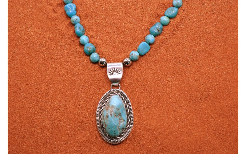 ollier turquoise-argent 925/1000-bijoux amerindiens-piece unique-pendentif-homme et femme-boheme-cadeau-style navajo