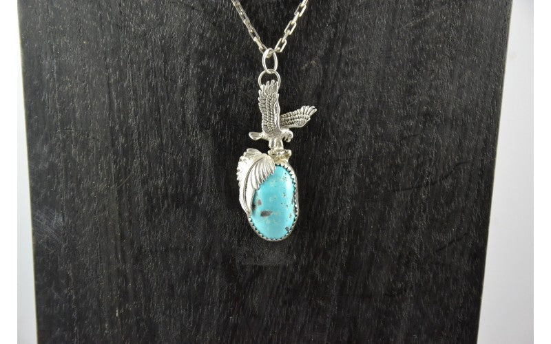 Pendentif aigle, pendentif turquoise, homme et femme, argent 925, bijoux amérindien, fait main, style navajo