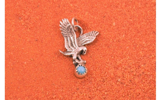 Pendentif aigle-turquoise-argent 925/1000-bijoux amerindiens-homme et femme-style navajo