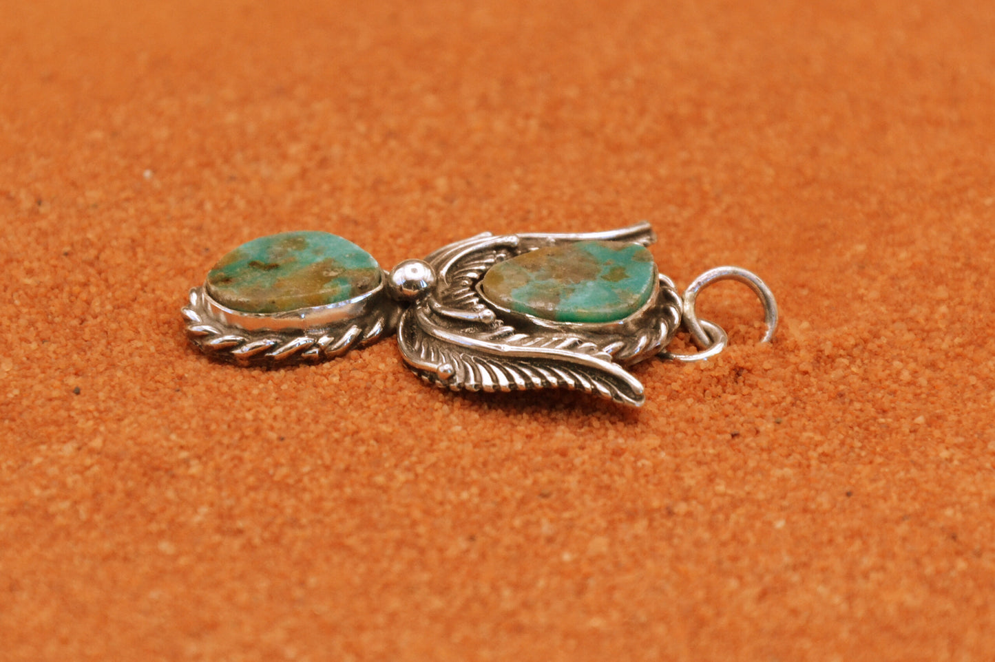 Pendentif amerindien-turquoise royston-style navajo-argent massif-bijoux amerindien-cadeau-pour femme