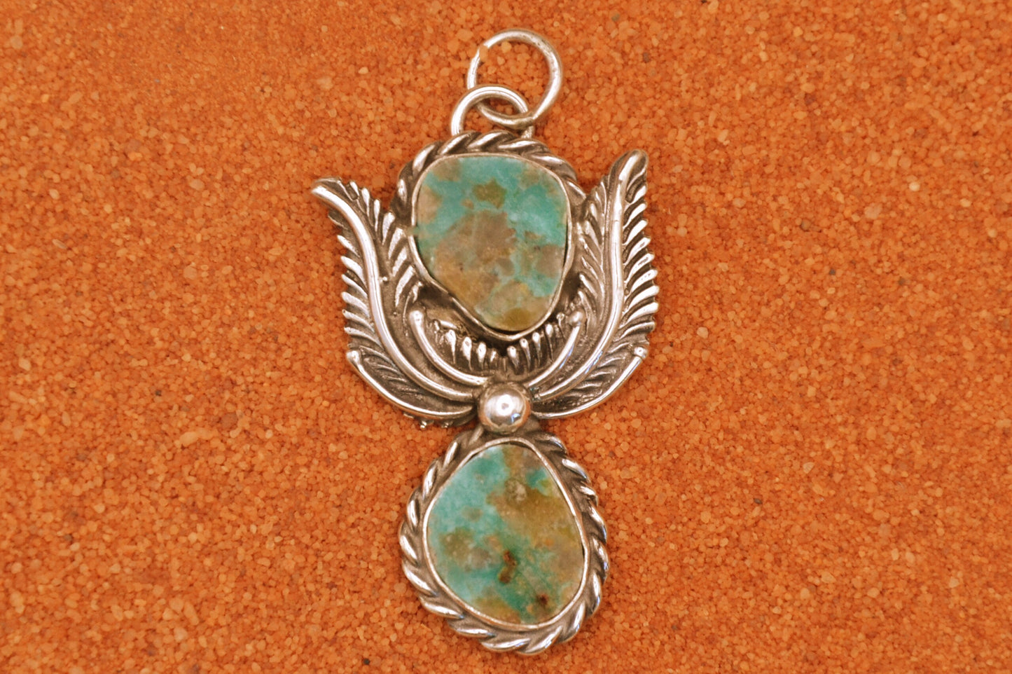 Pendentif amerindien-turquoise royston-style navajo-argent massif-bijoux amerindien-cadeau-pour femme