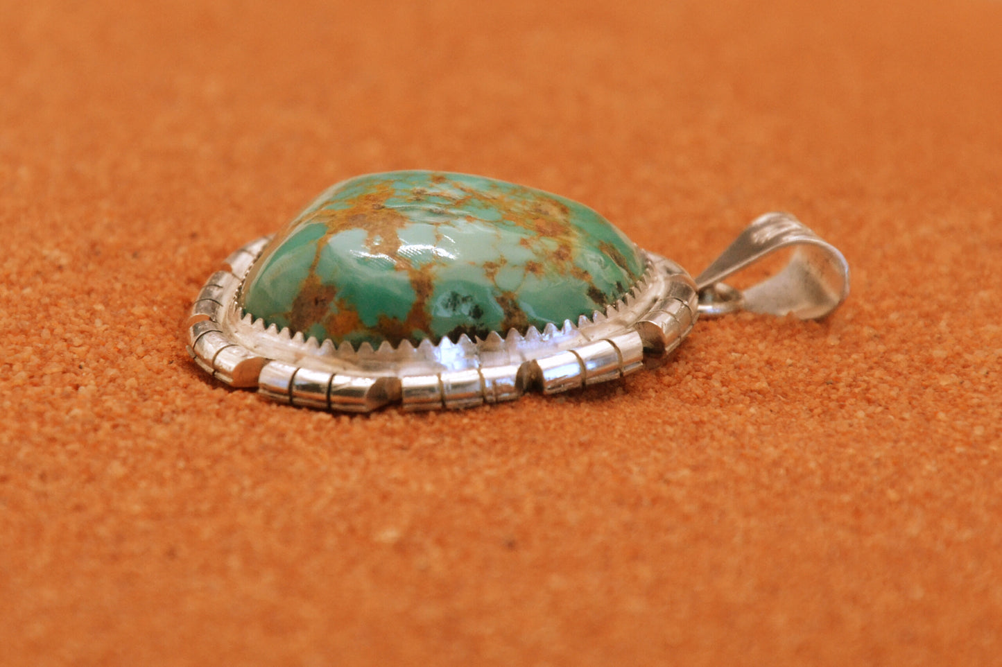 Pendentif amerindien-turquoise royston-argent sterling-style navajo-cadeau-bijoux-homme et femme-unique-collier
