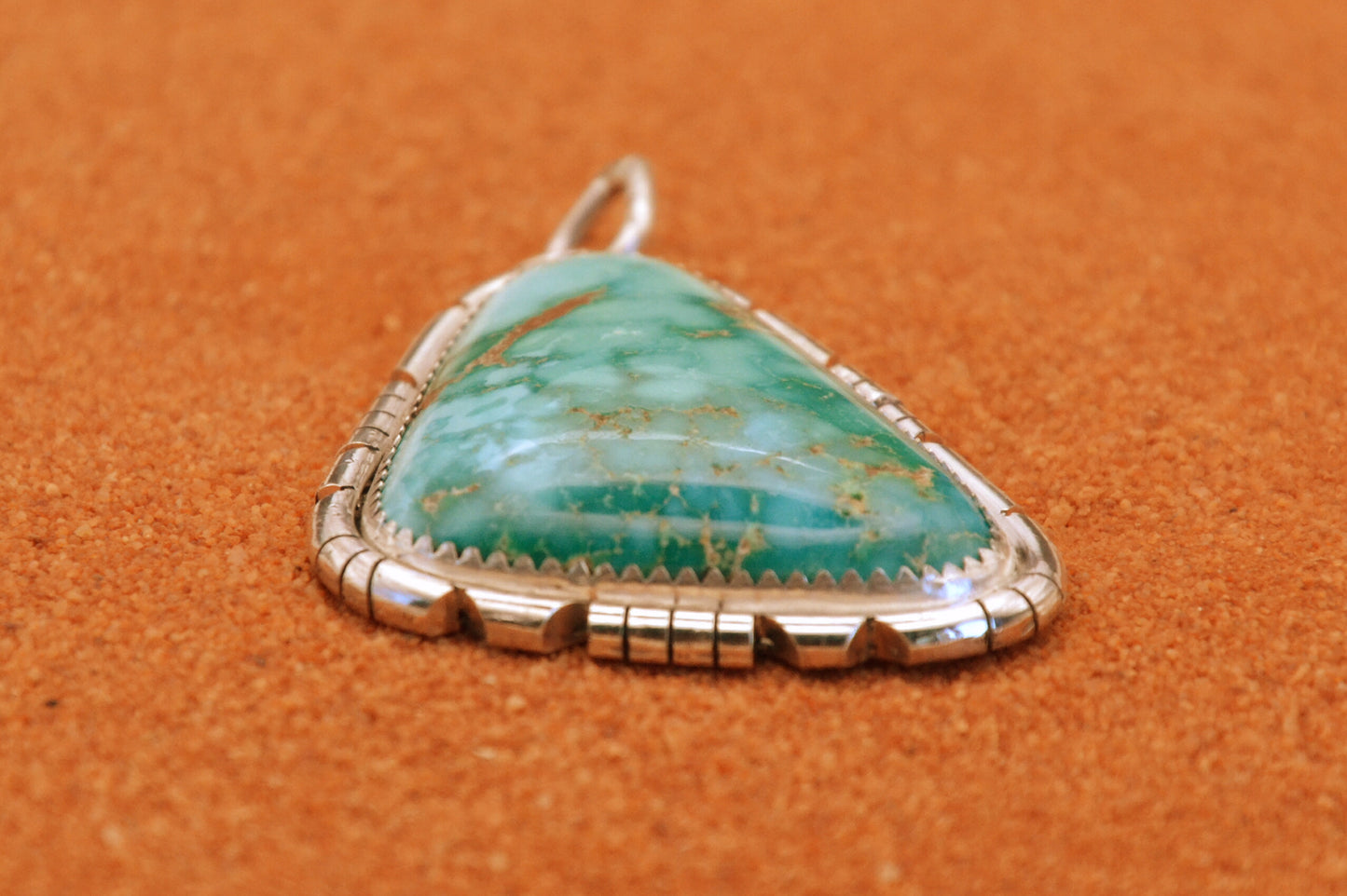 Pendentif amerindien-turquoise-emerald valley-argent sterling-style navajo-cadeau-piece unique-artisanat