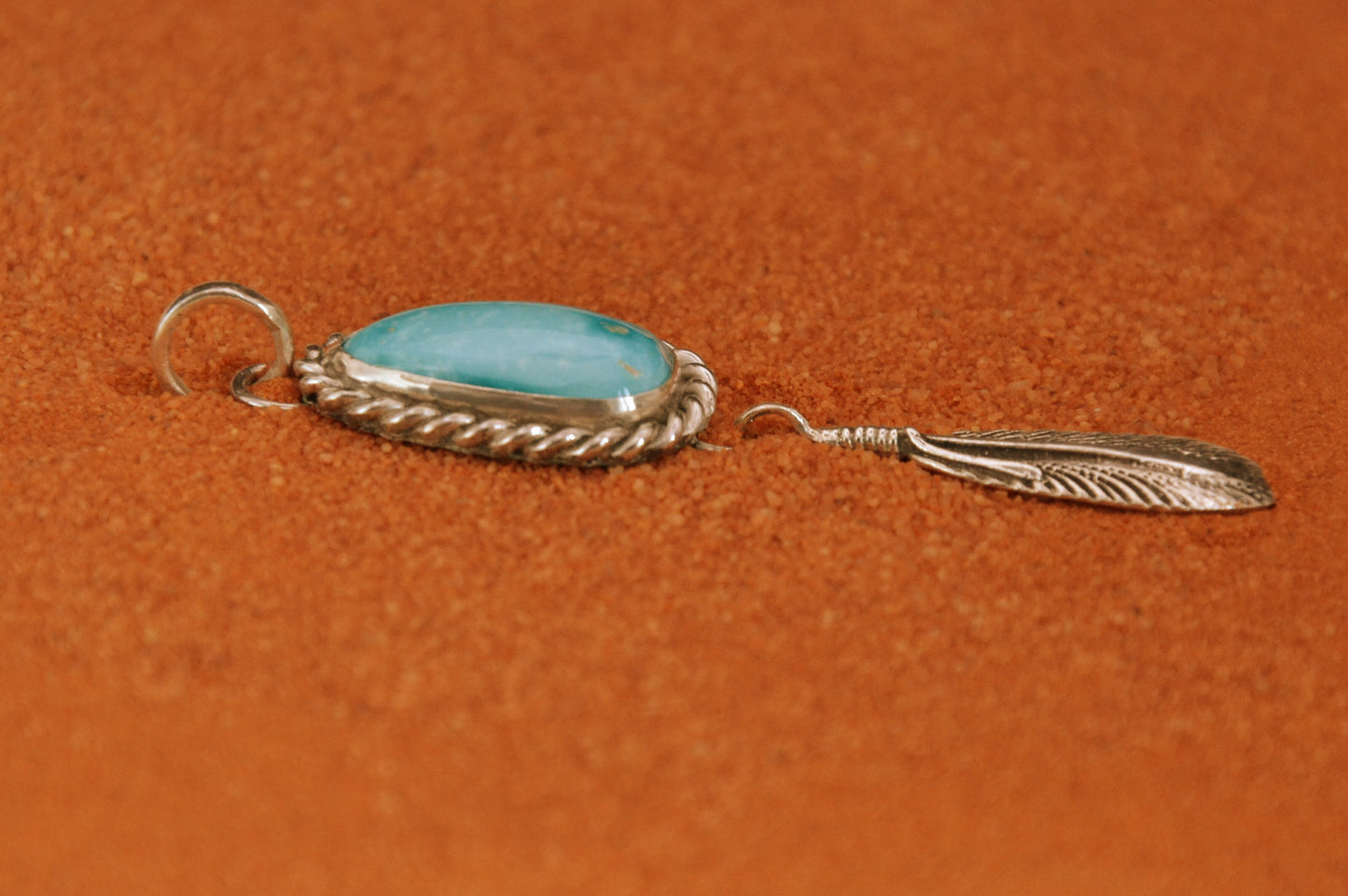 Pendentif turquoise-sierra blue-femme et homme-navajo-bijoux amerindiens-cadeau-argent massif-artisanat