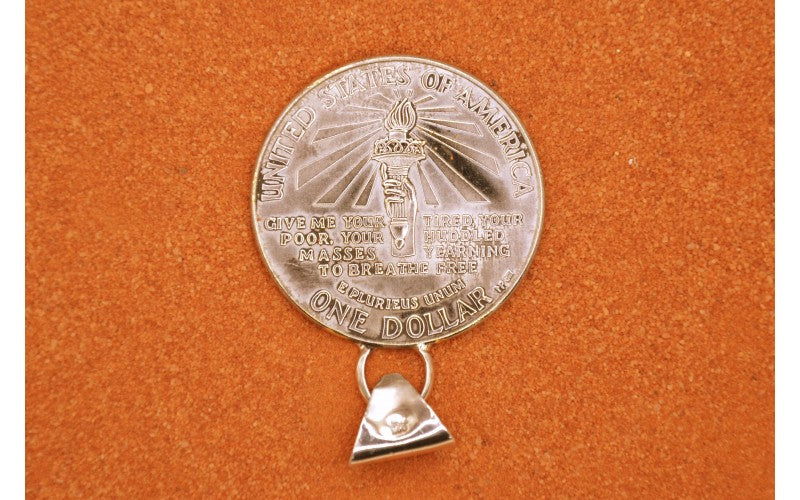 Pendentif-liberty dollar-statue-idee cadeau-bijoux-homme et femme-pièce rare