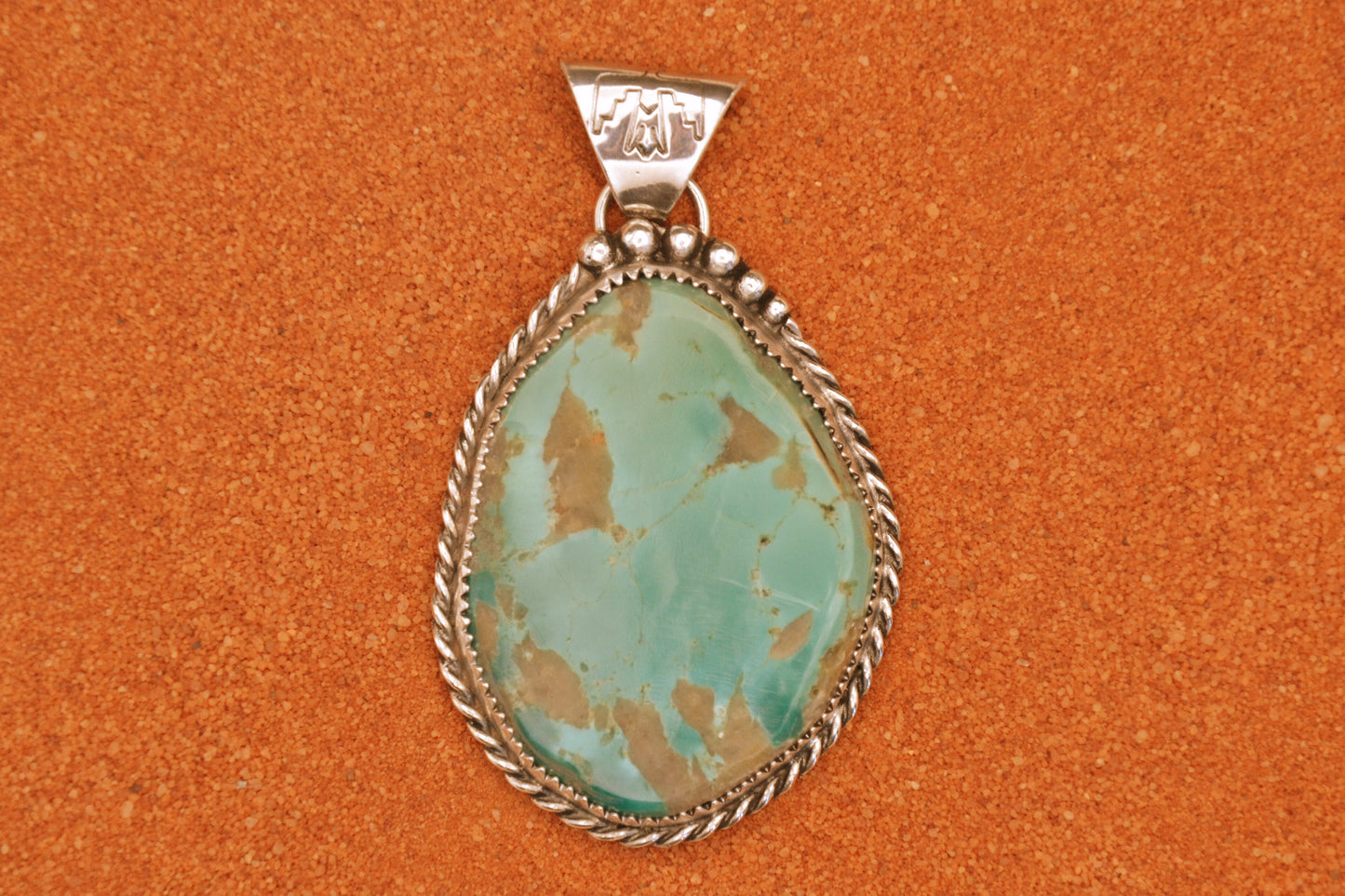 Pendentif amerindien-turquoise royston-style navajo-argent massif-bijoux argent-piece unique-cadeau