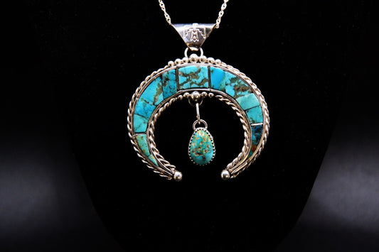Pendentif naja-turquoise kingman-sonora gold-bijoux amerindiens-navajo-cadeau-piece unique