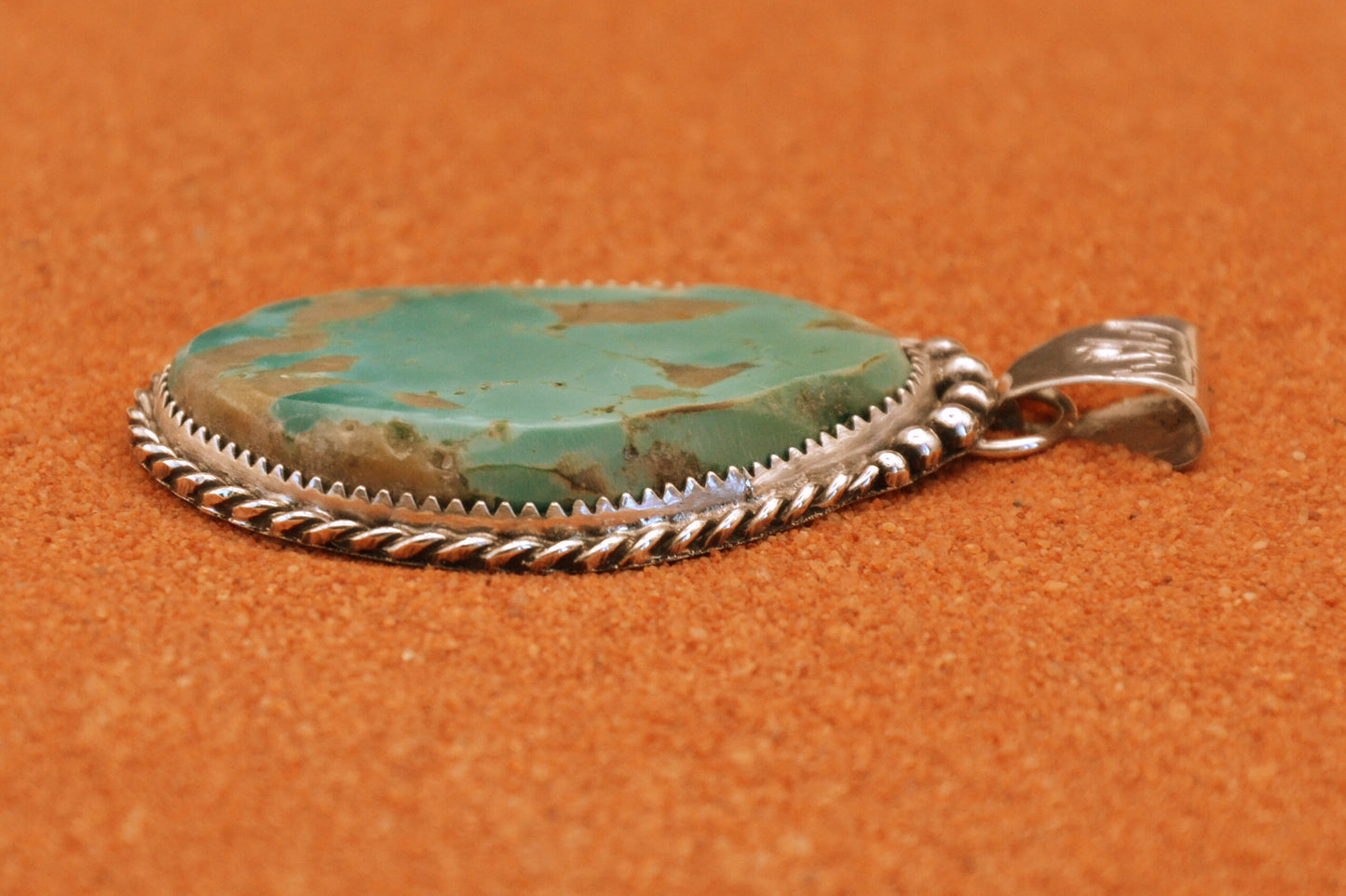 Pendentif amerindien-turquoise royston-style navajo-argent massif-bijoux argent-piece unique-cadeau