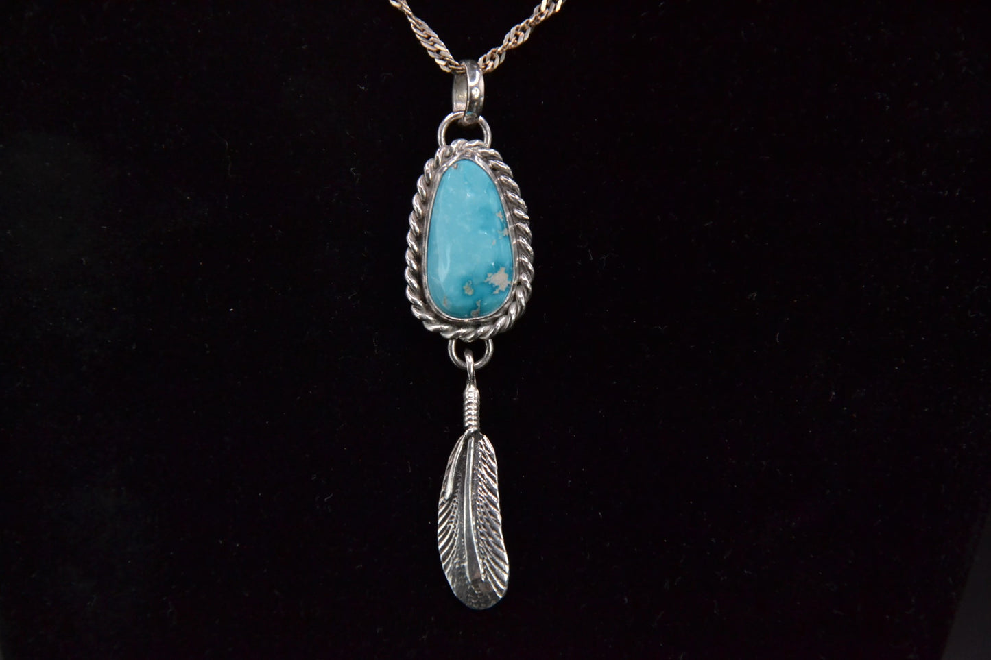 Pendentif turquoise-sierra blue-femme et homme-navajo-bijoux amerindiens-cadeau-argent massif-artisanat