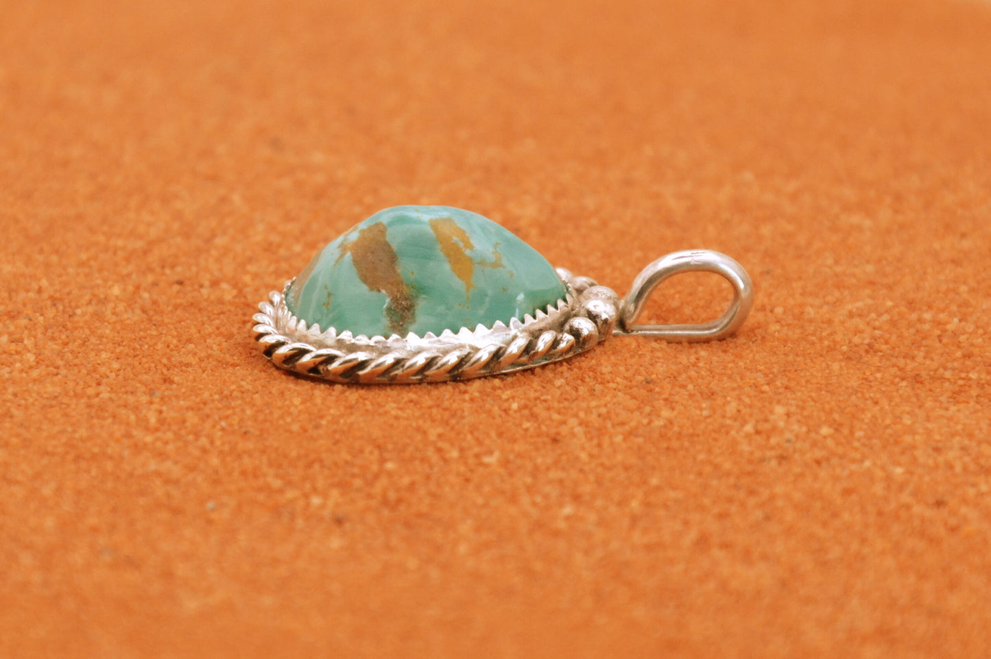 Pendentif amerindien-turquoise kingman-argent 925-style navajo-bijoux cadeau-homme et femme