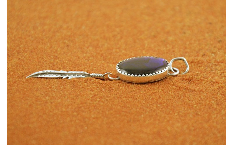 Pendentif abalone pourpre-argent 925/1000-style navajo-pour femme-idee cadeau