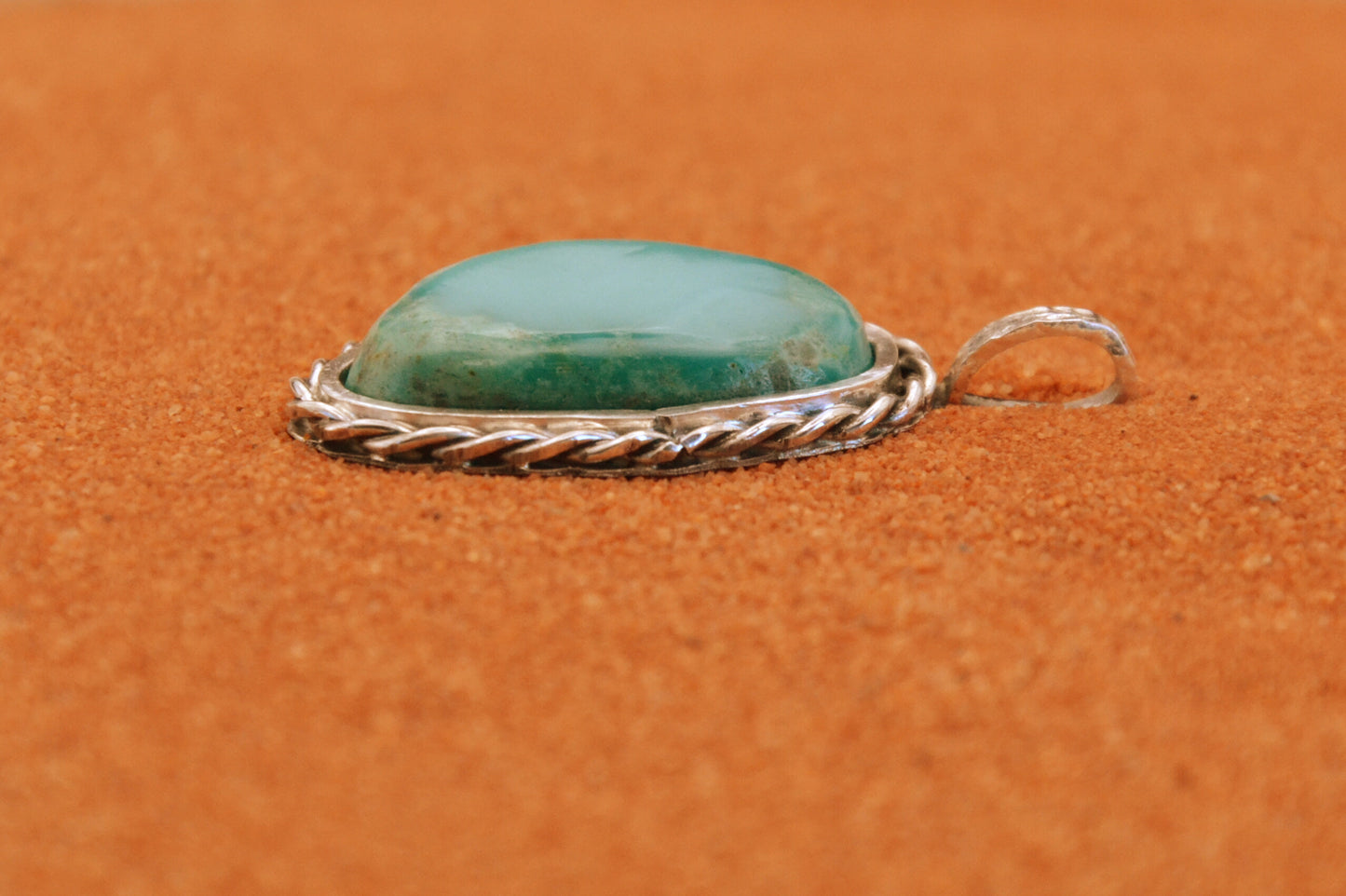 Pendentif turquoise-bijoux amerindiens-argent sterling-style navajo-cadeau-artisanat-unique-emerald valley