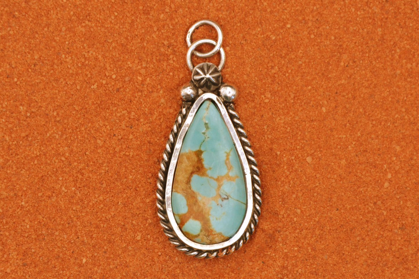 Pendentif-turquoise-royston-homme-femme-argent sterling-amerindien-style navajo-cadeau-artisanat-sud ouest