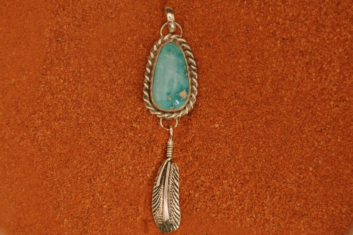 Pendentif turquoise-sierra blue-femme et homme-navajo-bijoux amerindiens-cadeau-argent massif-artisanat