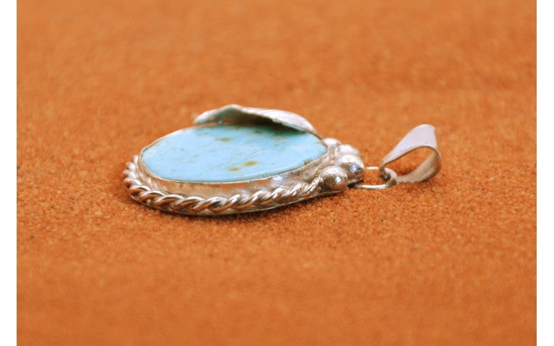 Pendentif turquoise kingman-argent 925/1000-style navajo-cadeau-femme et homme-bijoux amerindiens