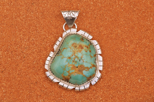 Pendentif amerindien-turquoise royston-argent sterling-style navajo-cadeau-bijoux-homme et femme-unique-collier
