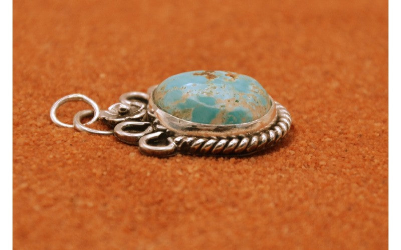 Pendentif turquoise-sierra bella-style navajo-argent 925/1000-bijoux amerindiens-cadeau-artisanat