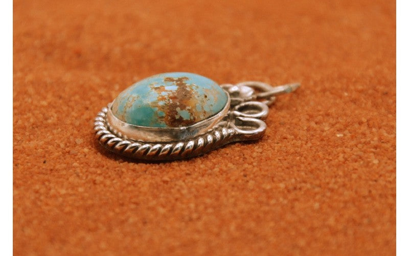 Pendentif turquoise-sierra bella-style navajo-argent 925/1000-bijoux amerindiens-cadeau-artisanat