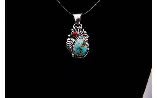 pendentif turquoise-amerindien-argent 925/1000-idée cadeau-style navajo-artisanat-boheme