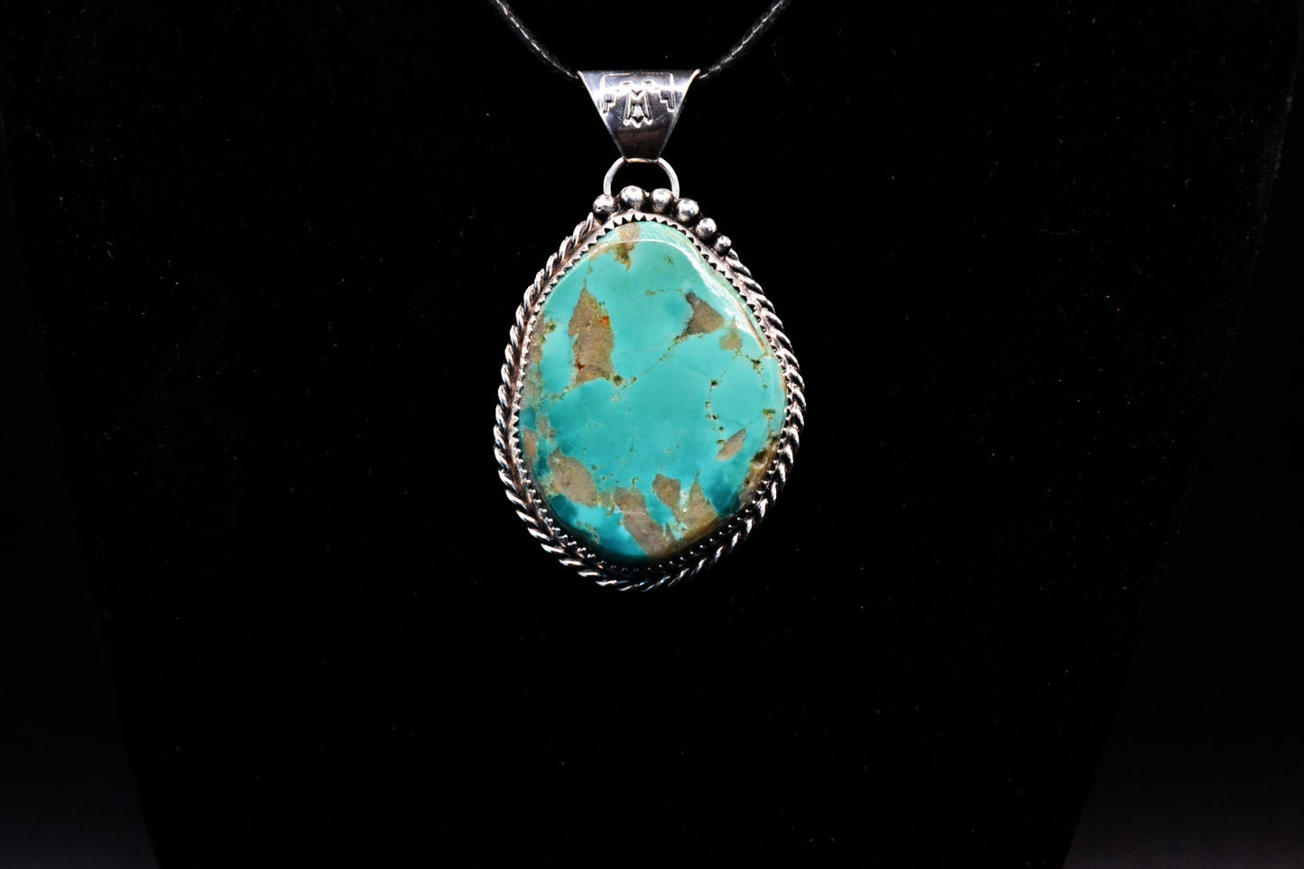 Pendentif amerindien-turquoise royston-style navajo-argent massif-bijoux argent-piece unique-cadeau